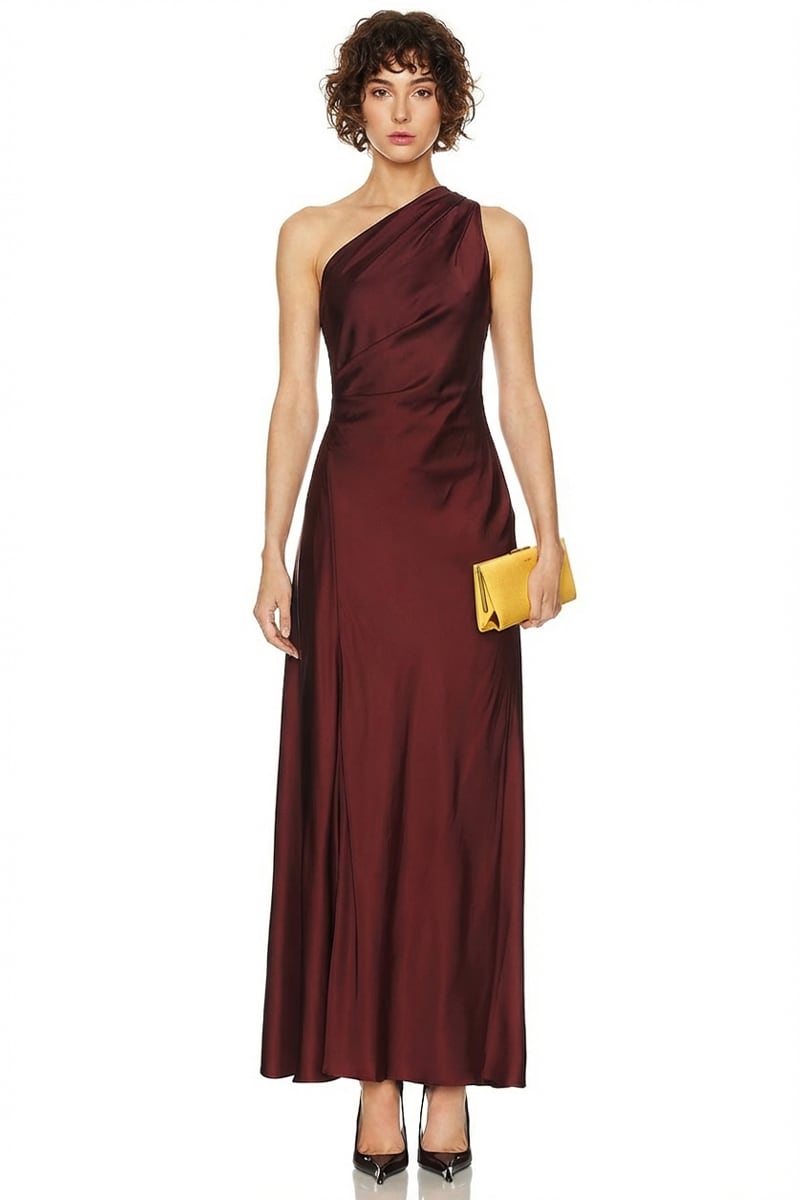 Elira One-Shoulder Satin Gown | JewelClues