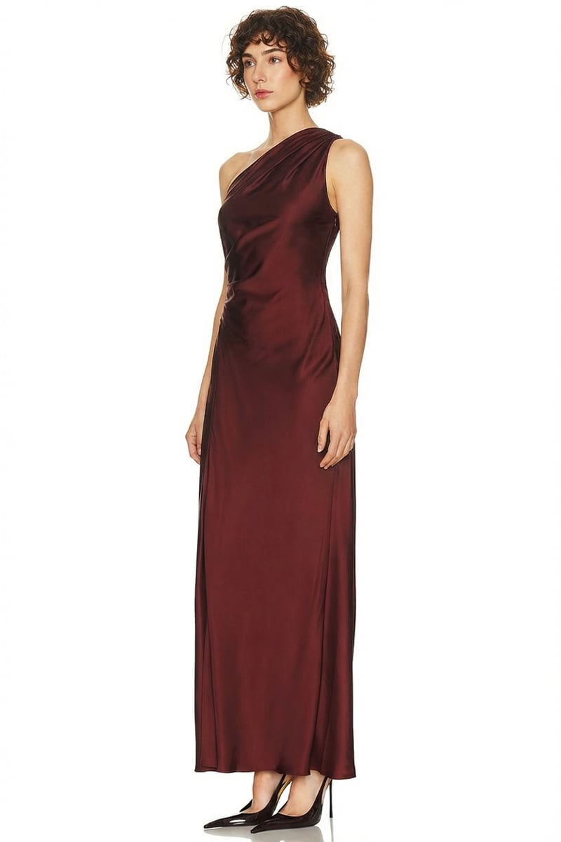 Elira One-Shoulder Satin Gown | JewelClues