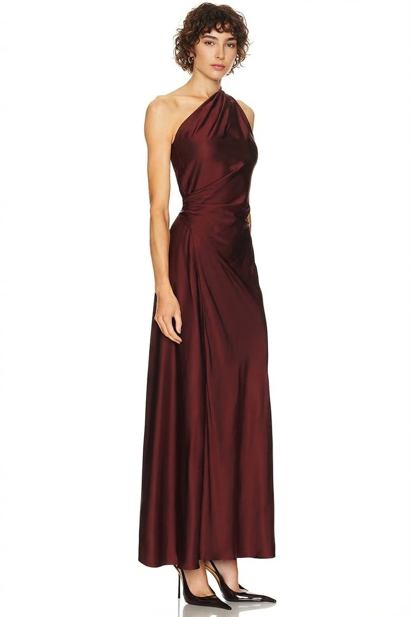 Elira One-Shoulder Satin Gown | JewelClues