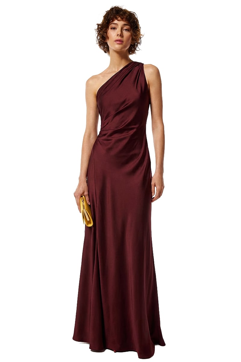Elira One-Shoulder Satin Gown | JewelClues