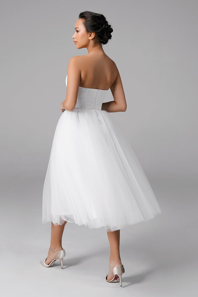 Elizabeth Strapless Midi Dress | Jewelclues 