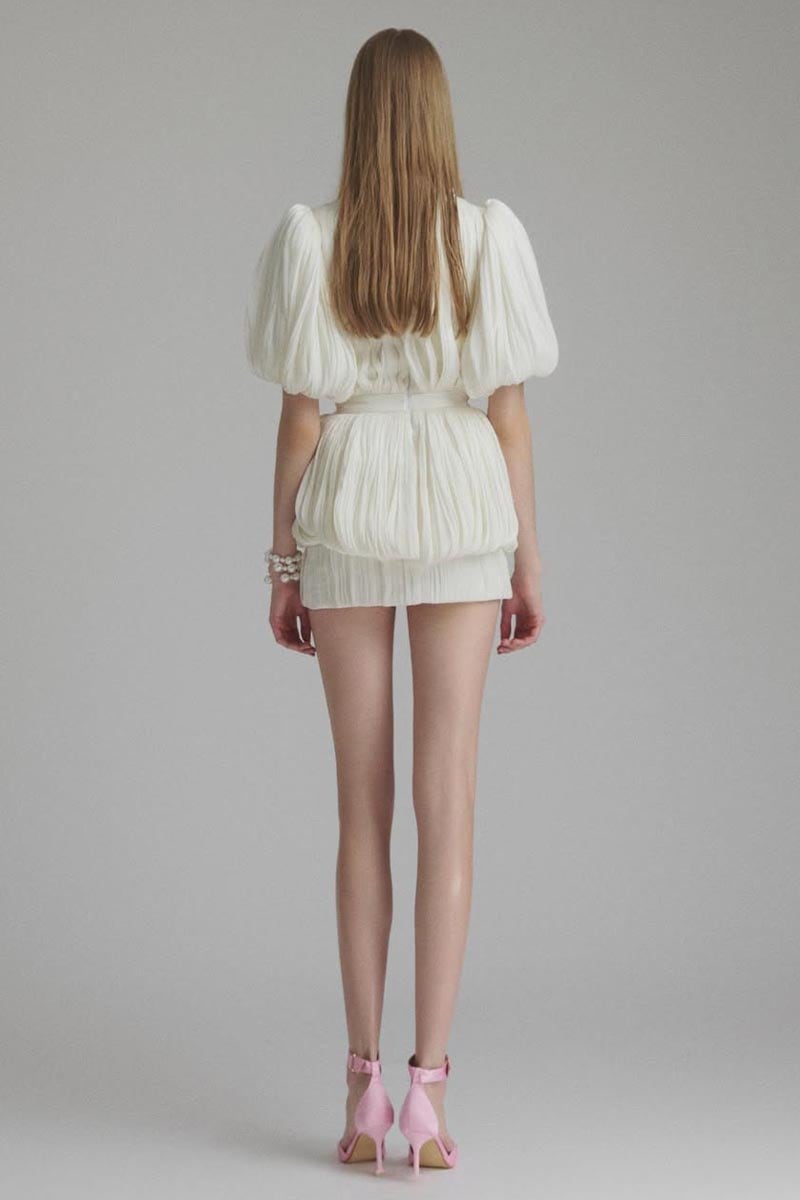 Elliatt 3D Floral Pleated Mini Dress | Jewelclues