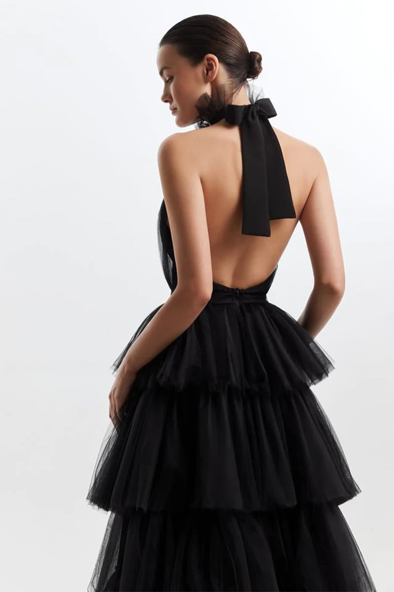 Elowen Tulle Maxi Dress | Jewelclues | #color_black