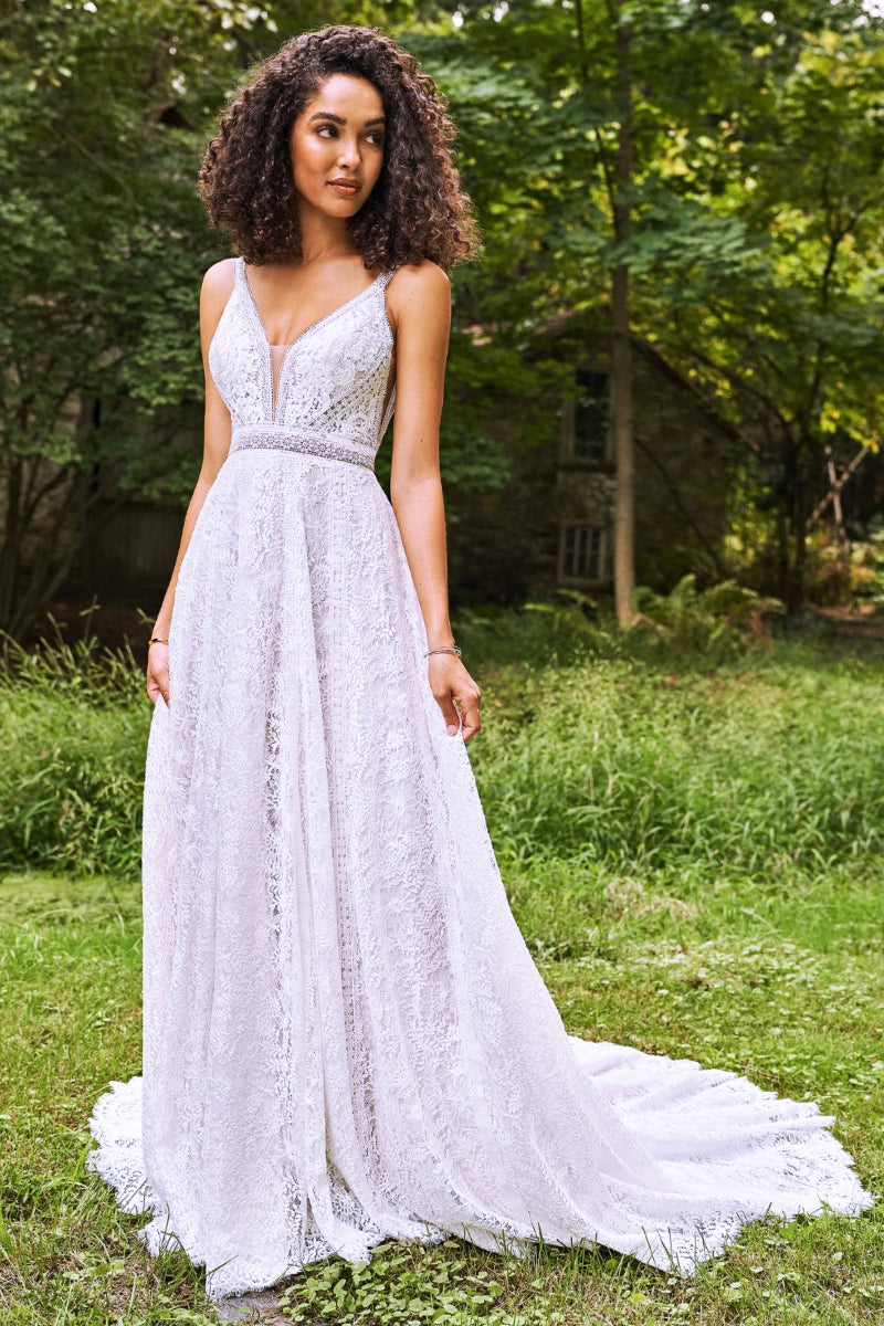 Enchanting Eternity Lace A-Line Wedding Dress | Jewelclues | #color_white