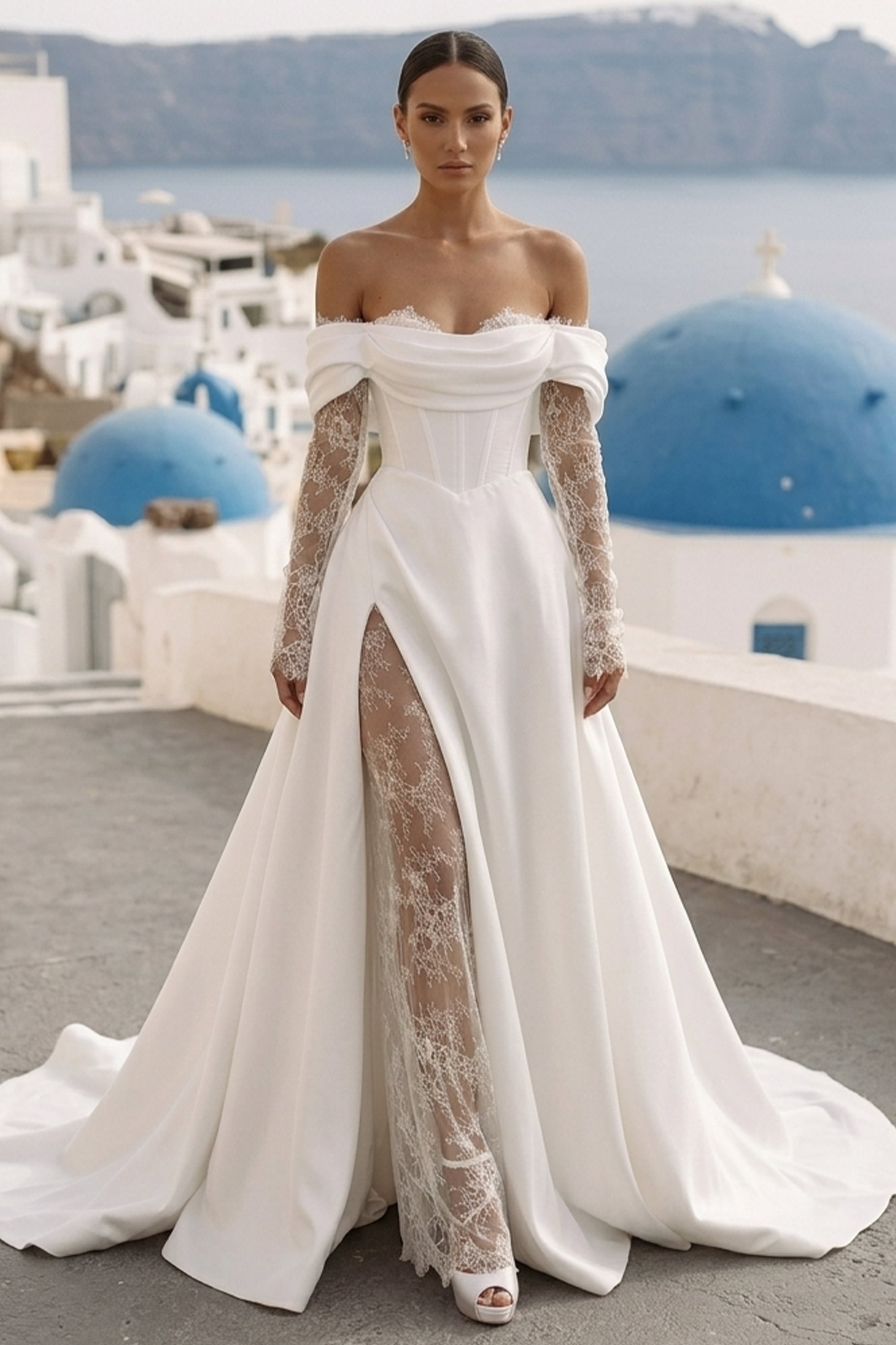 Endless Dedication Off-the-Shoulder Wedding Dress | JewelClues