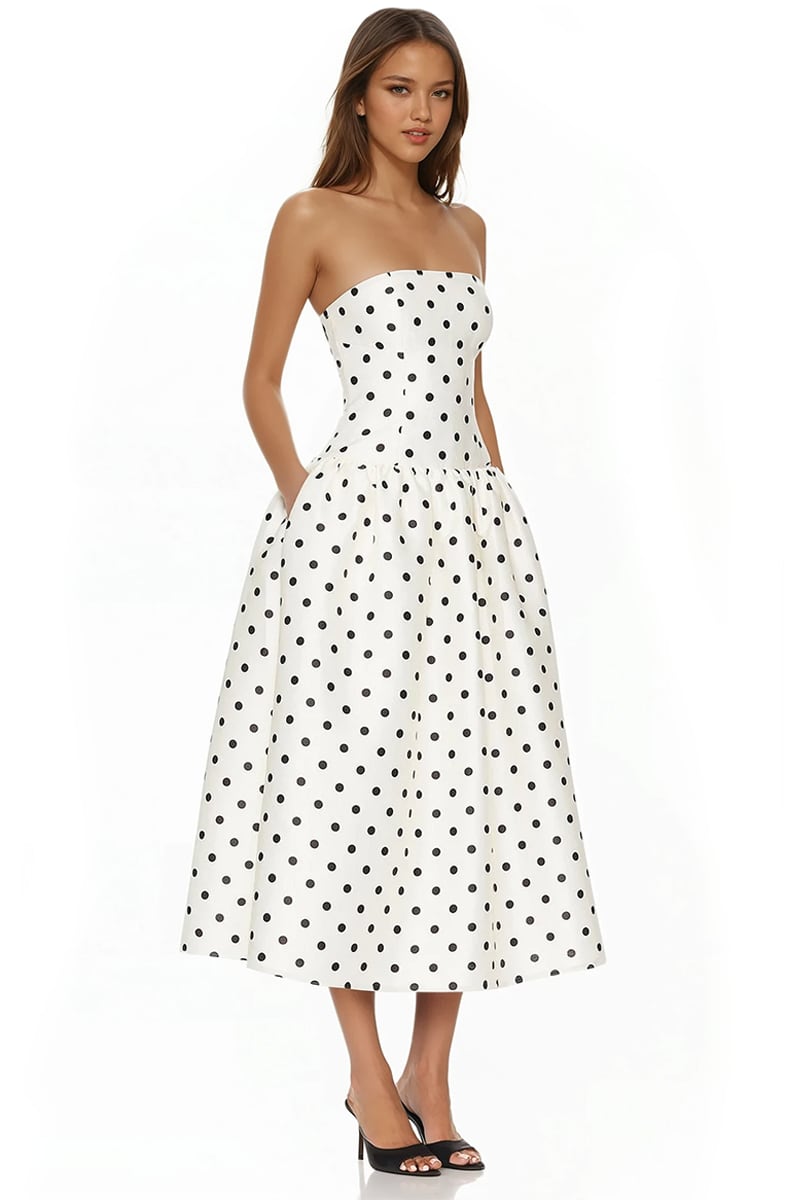 Ennis Polka Dot Midi Dress | Jewelclues
