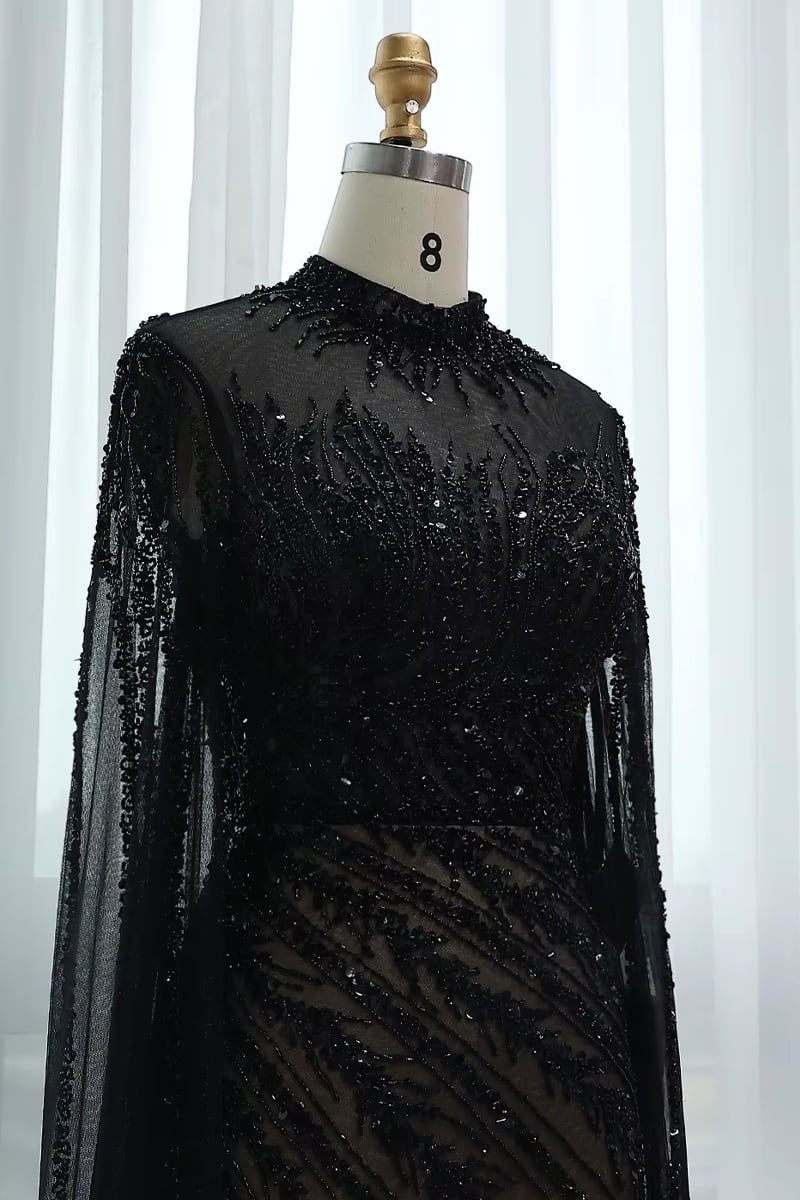 Esme Beaded Gala Gown | Jewelclues #color_black