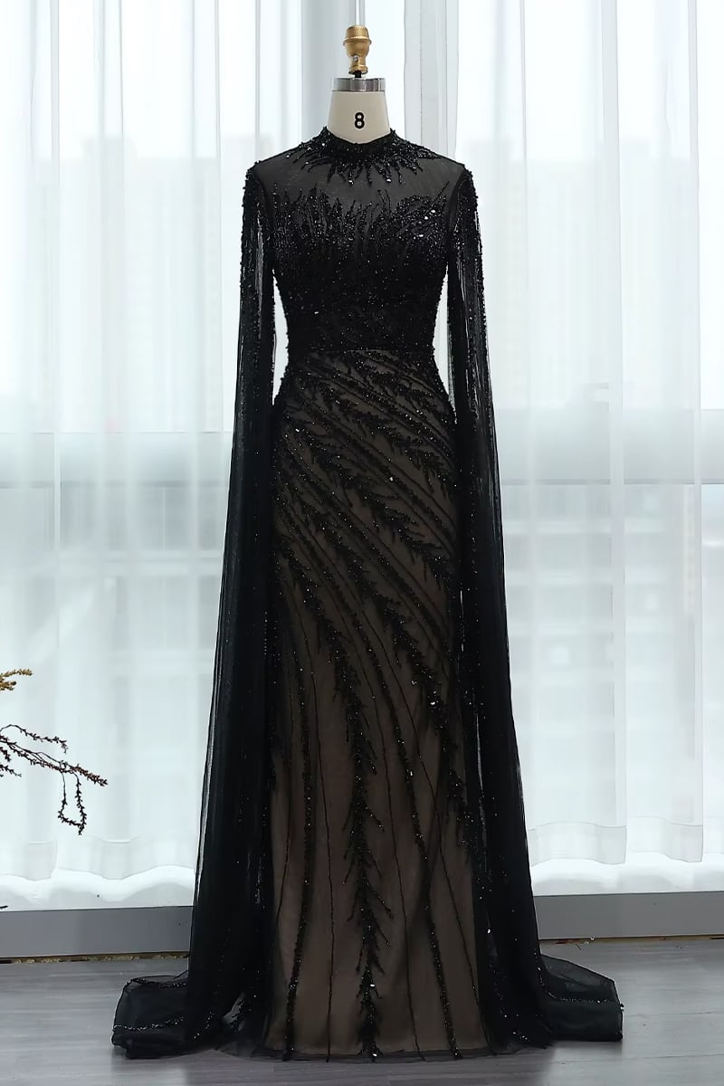 Esme Beaded Gala Gown | Jewelclues #color_black