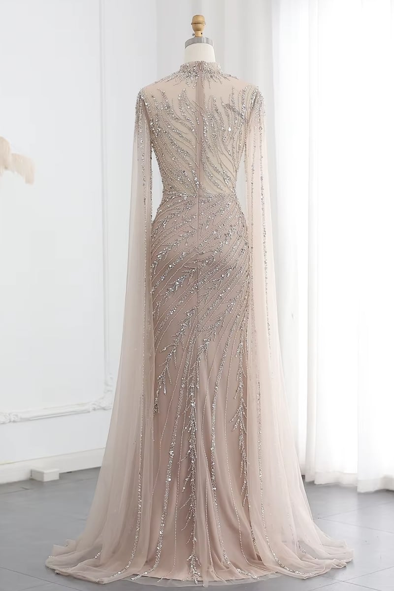 Esme Beaded Gala Gown | Jewelclues #color_nude