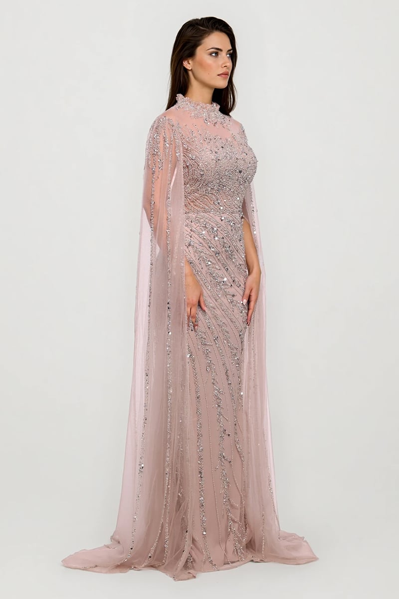 Esme Beaded Gala Gown | Jewelclues #color_nude