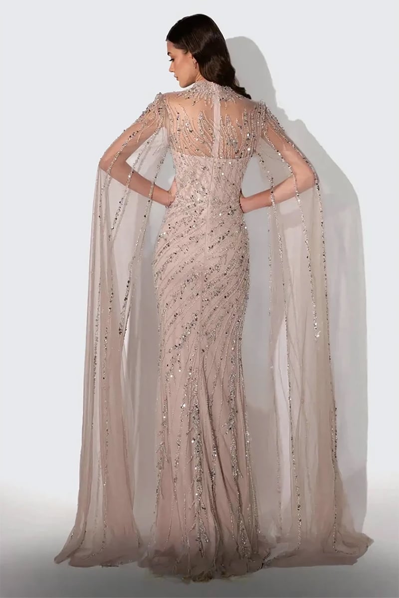 Esme Beaded Gala Gown | Jewelclues #color_nude