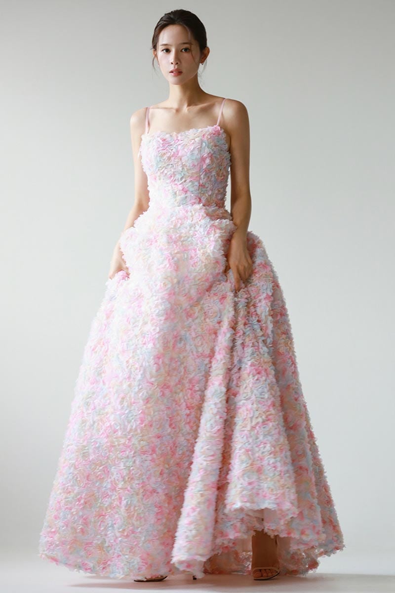 Eva 3D Floral Applique Maxi Dress | Jewelclues