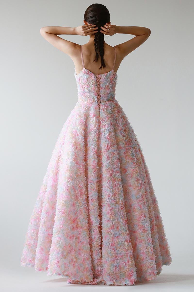 Eva 3D Floral Applique Maxi Dress | Jewelclues