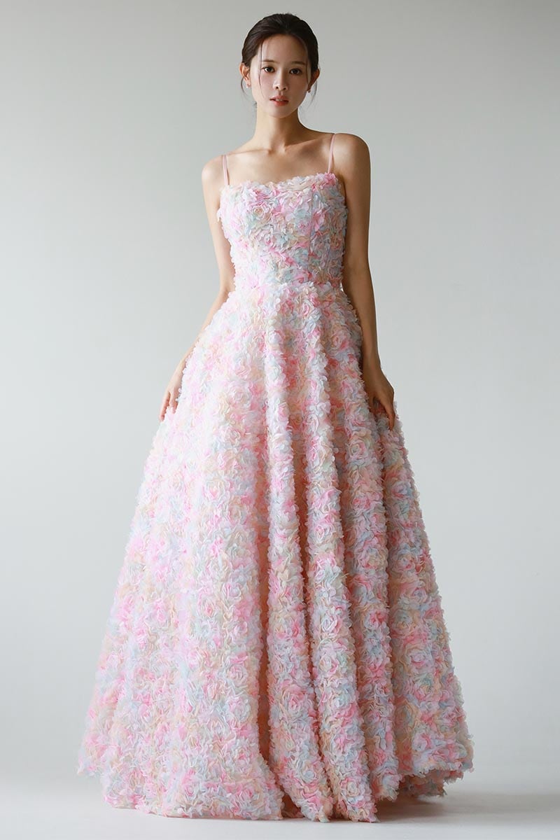 Eva 3D Floral Applique Maxi Dress | Jewelclues