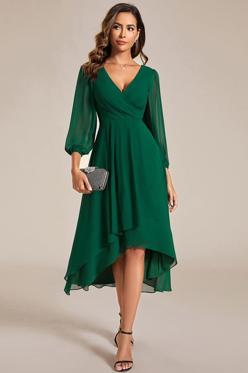 Evening Elegance Chiffon Midi Dress | Jewelclues | #color_ green