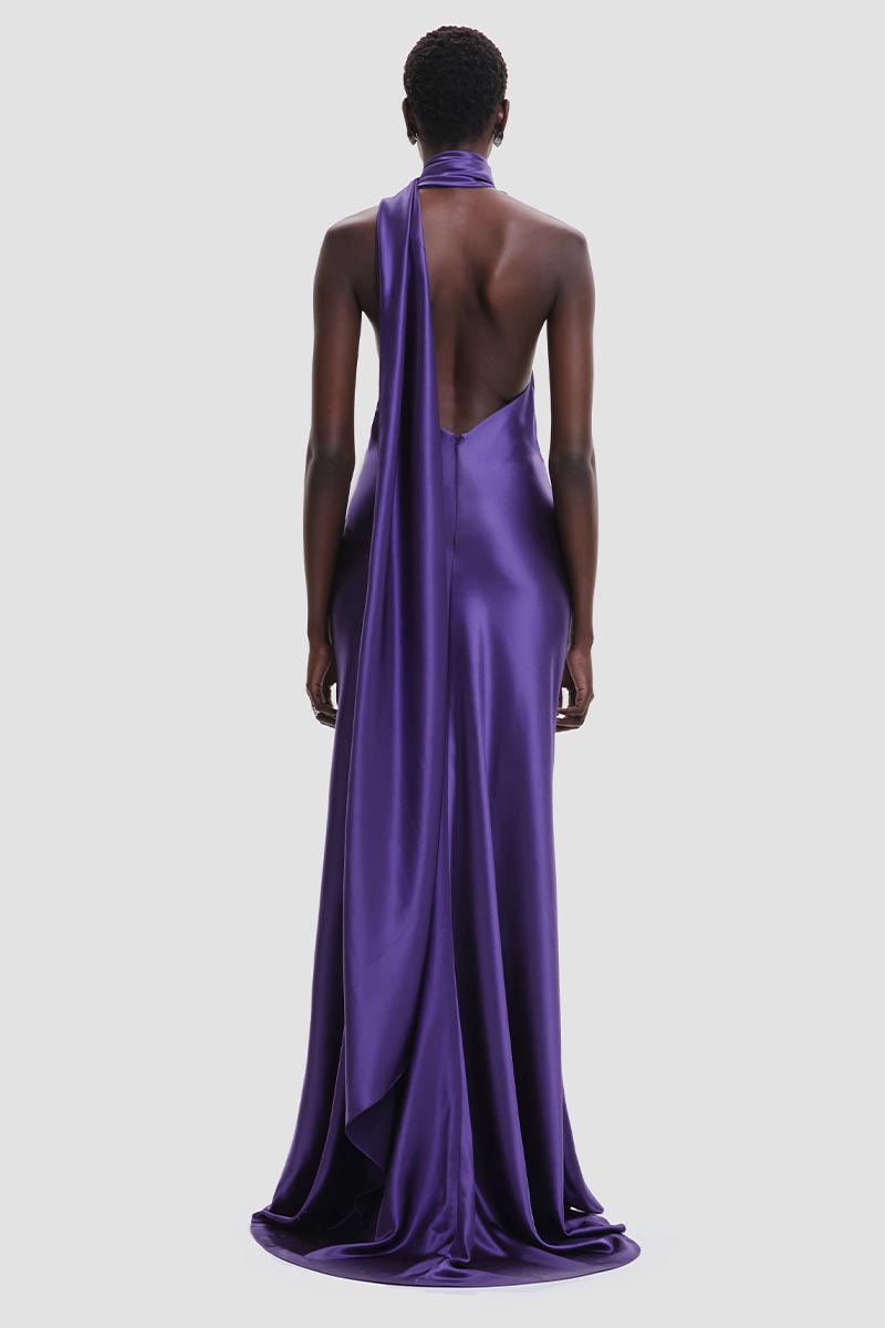 Evening Glam Satin Maxi Dress | Jewelclues