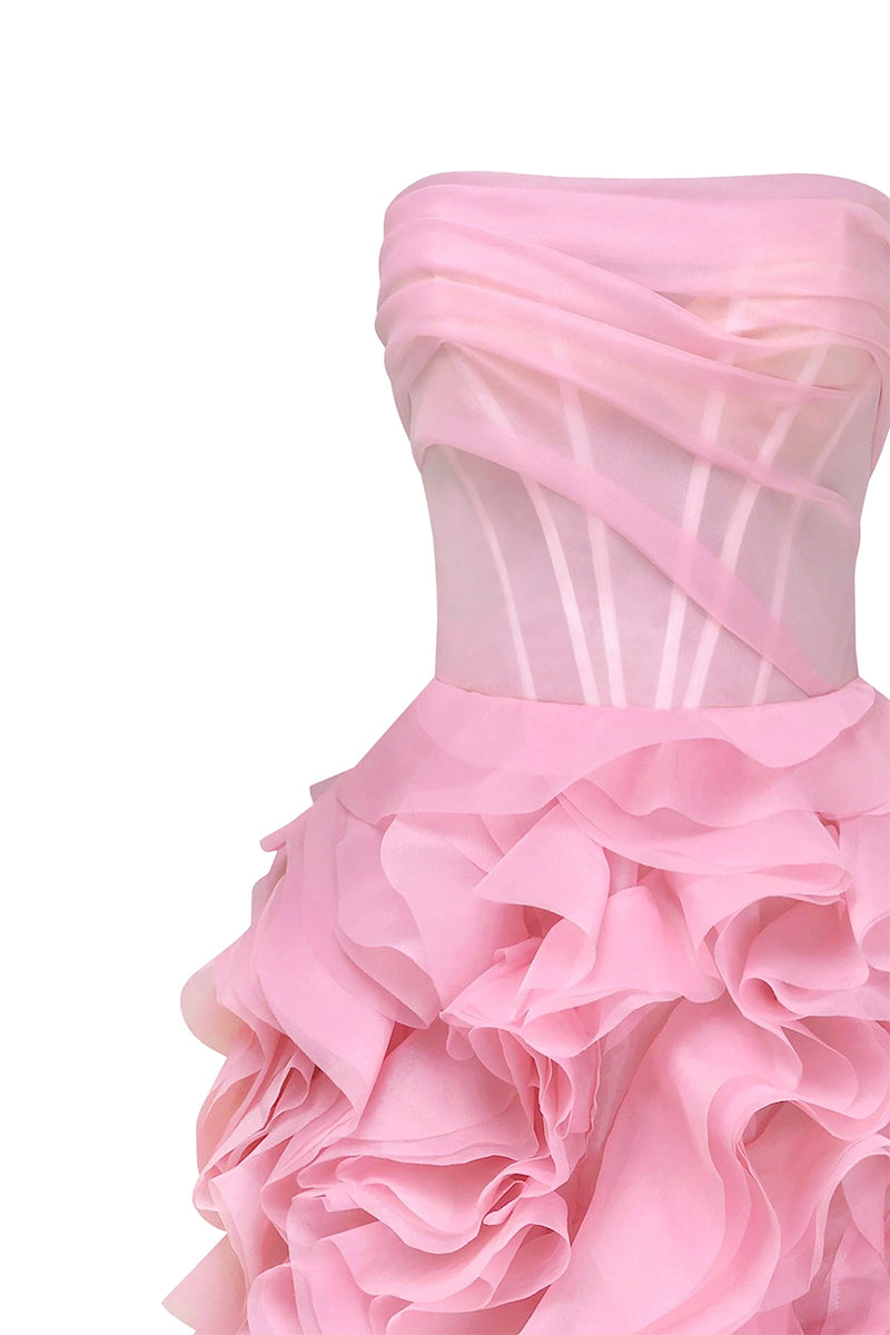 Evening Icon Tulle Strapless Maxi Dress | Jewelclues