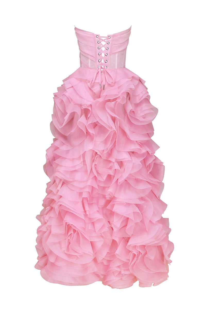 Evening Icon Tulle Strapless Maxi Dress | Jewelclues