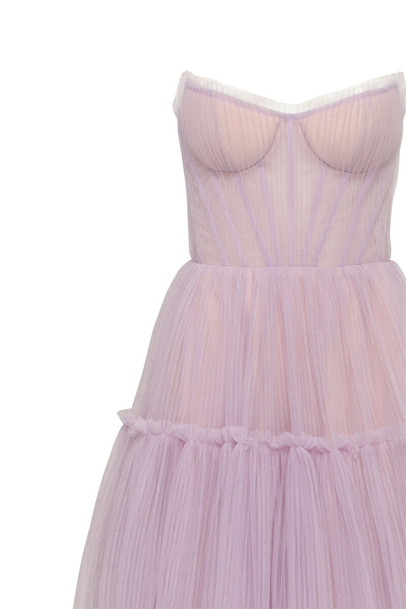 Evening Philosophy Tulle Maxi Dress | Jewelclues #color_lilac