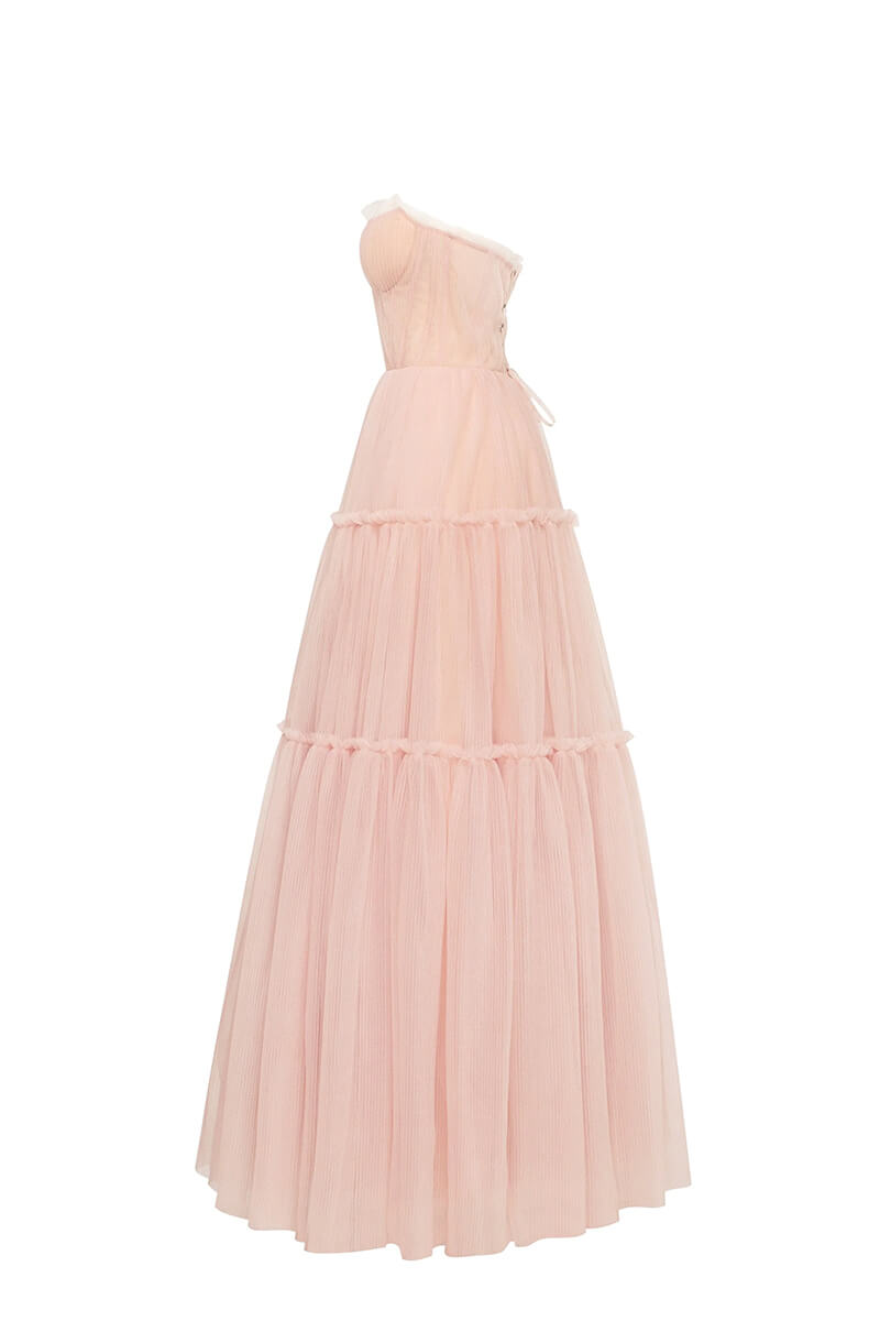 Evening Philosophy Tulle Maxi Dress | Jewelclues #color_blush
