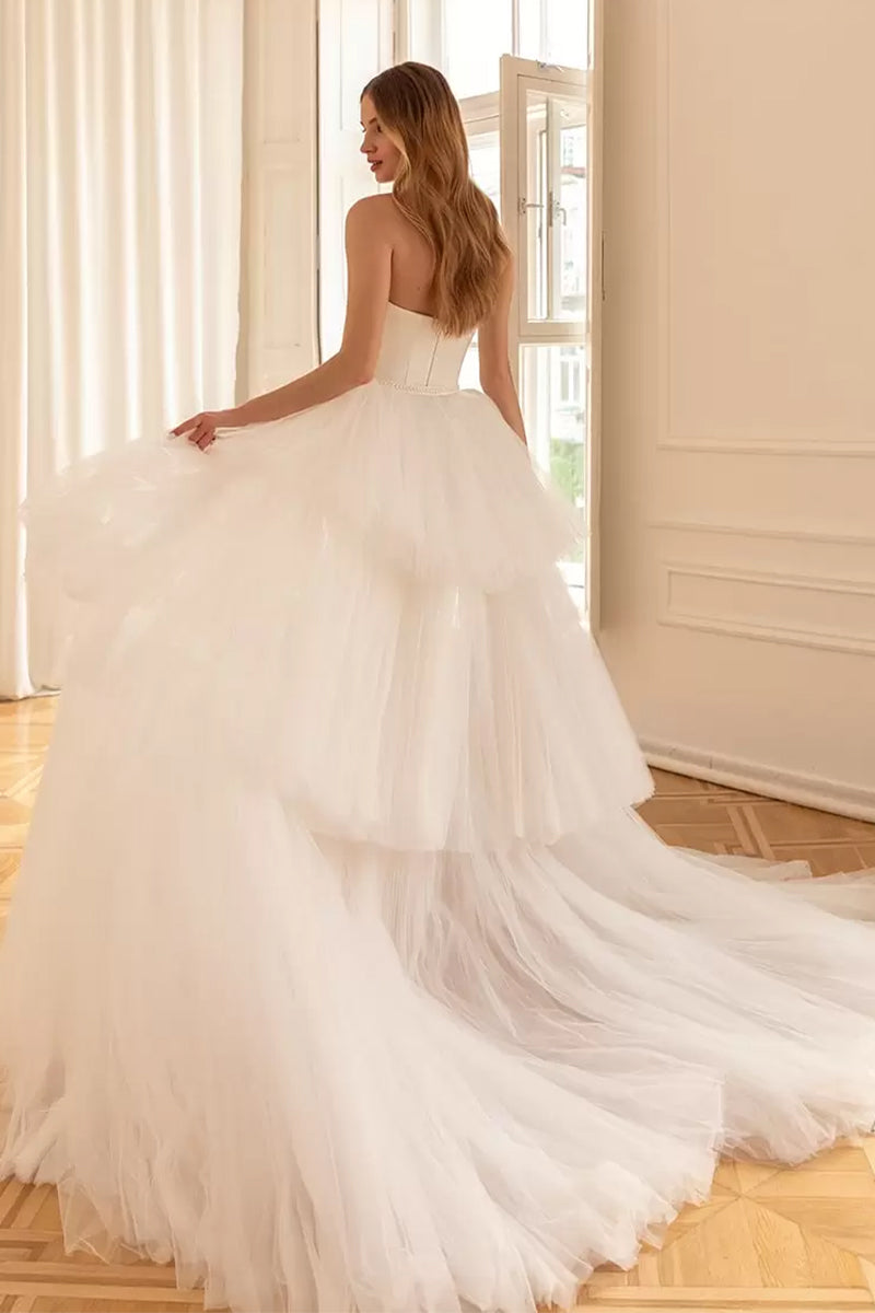 Everlasting Affection Strapless Satin Wedding Dress | Jewelclues | #color_ivory