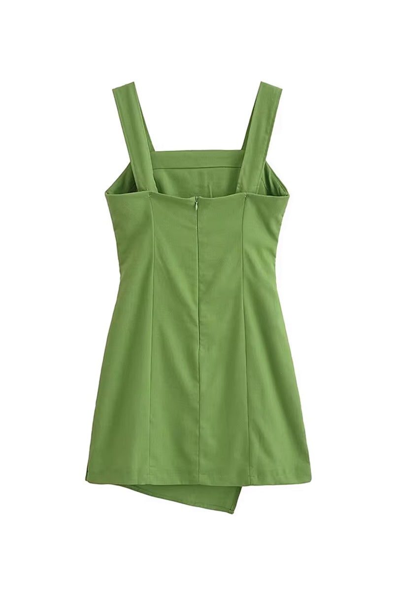 Everyday Sensation Square Neck Mini Dress | Jewelclues #color_green