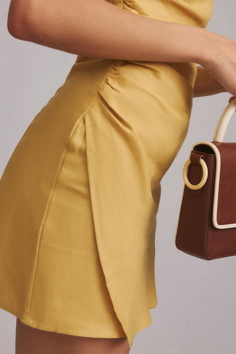 Everyday Sensation Square Neck Mini Dress | Jewelclues #color_mustard