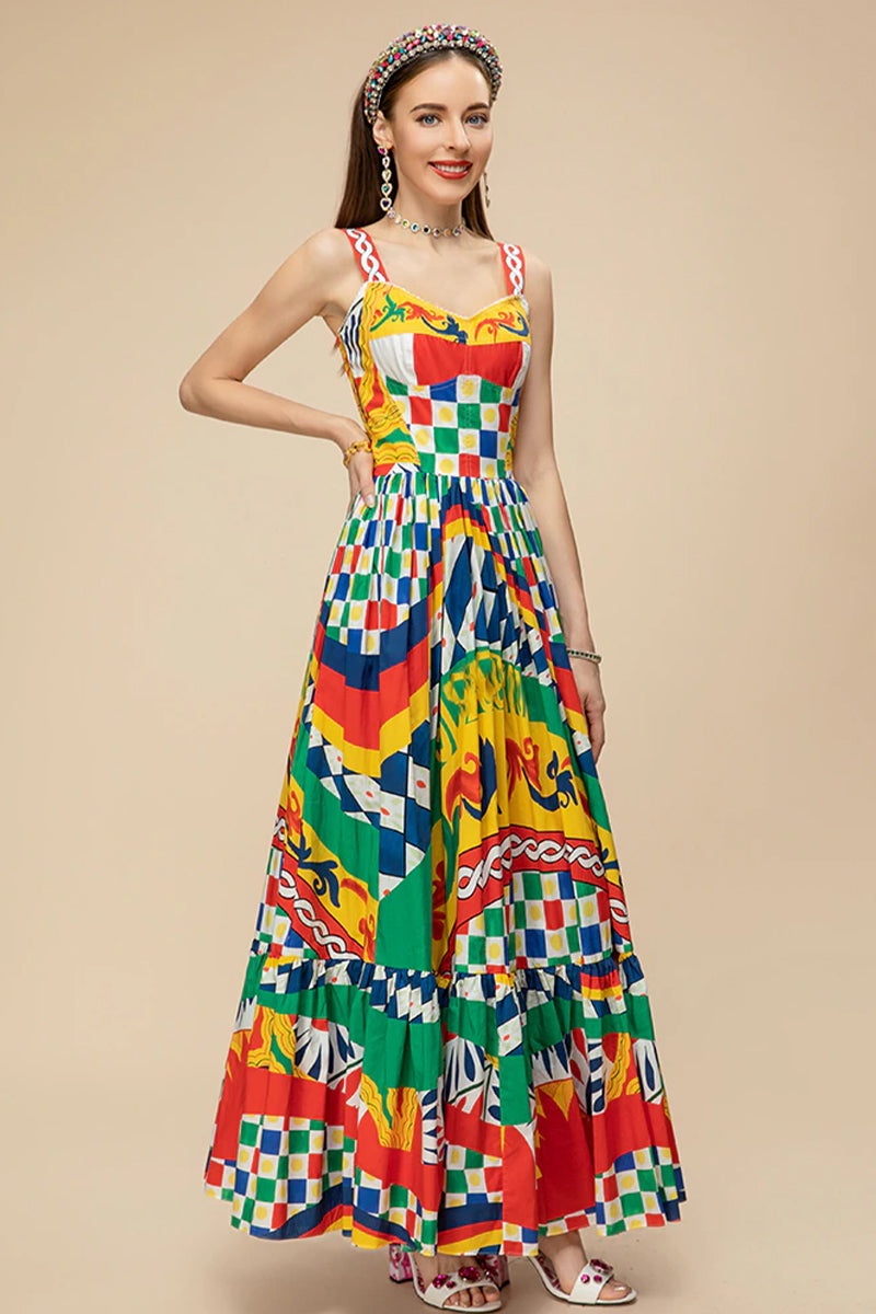 Express Yourself Carretto-print Bustier Maxi Dress | Jewelclues