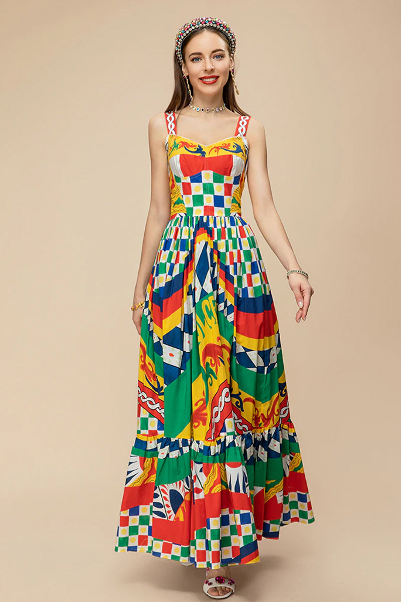 Express Yourself Carretto-print Bustier Maxi Dress | Jewelclues
