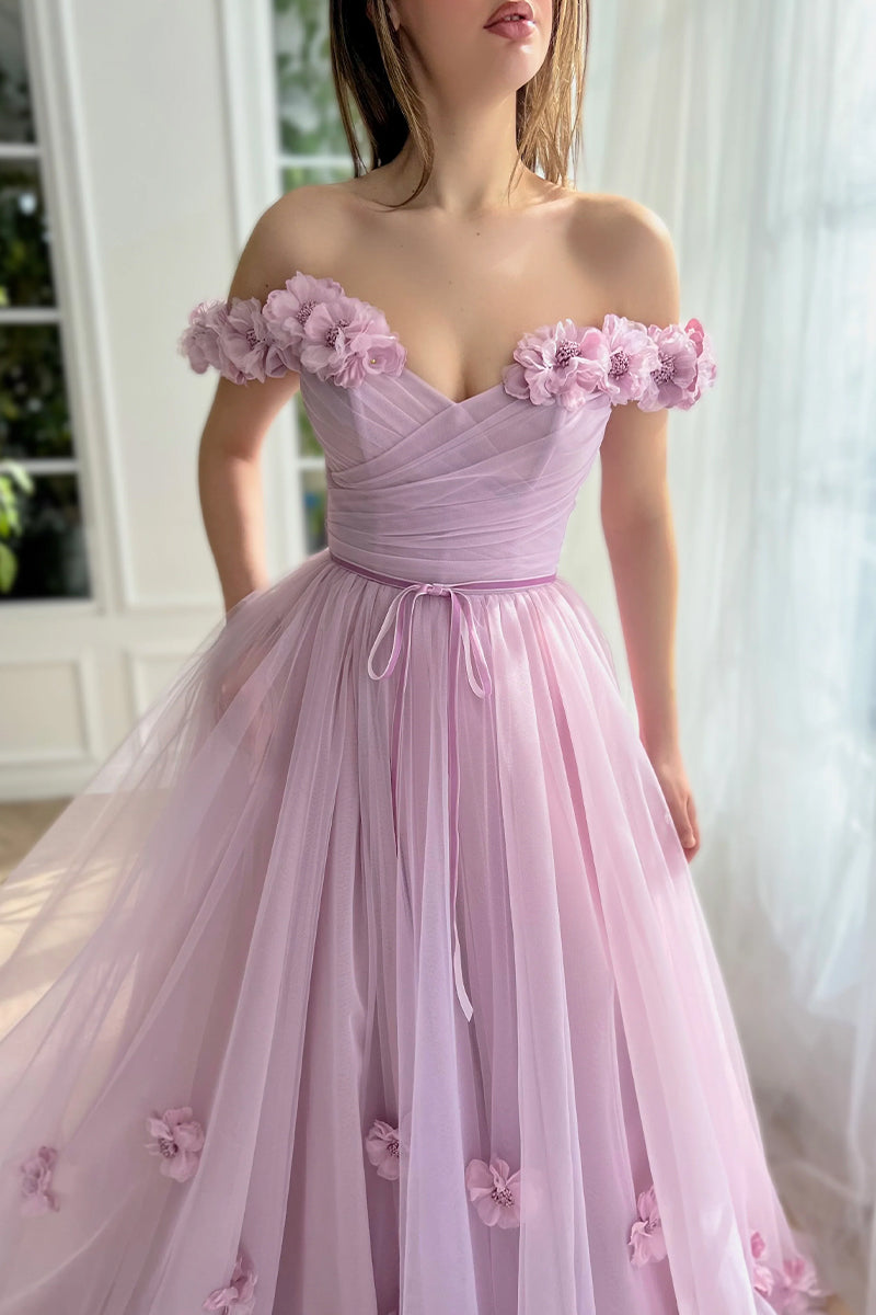 Fairy Romance Off-the-Shoulder Maxi Dress