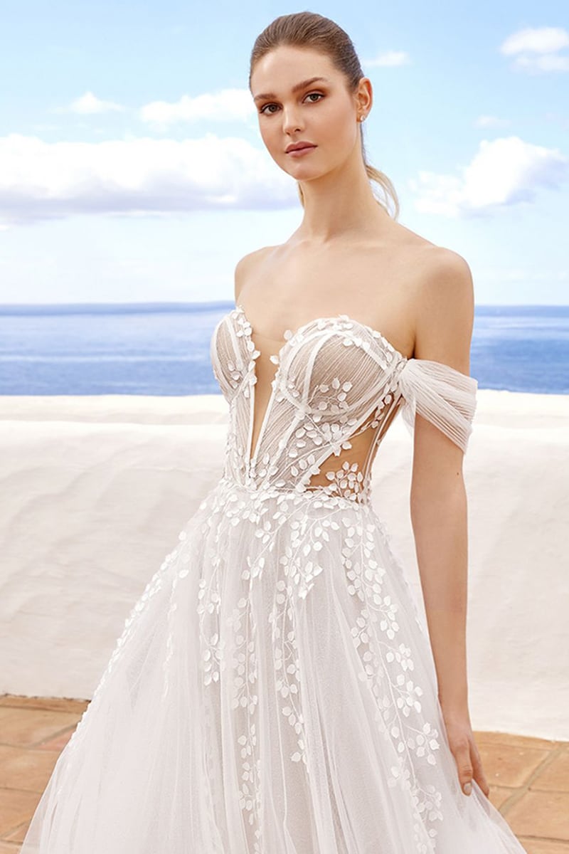 Fairytale Romance Off-the-Shoulder Wedding Dress | Jewelclues #color_ivory