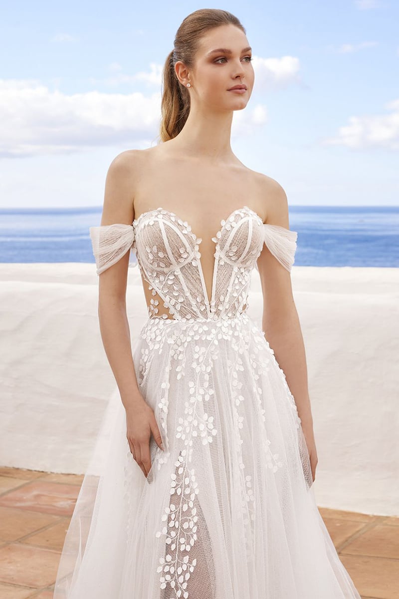 Fairytale Romance Off-the-Shoulder Wedding Dress | Jewelclues #color_ivory