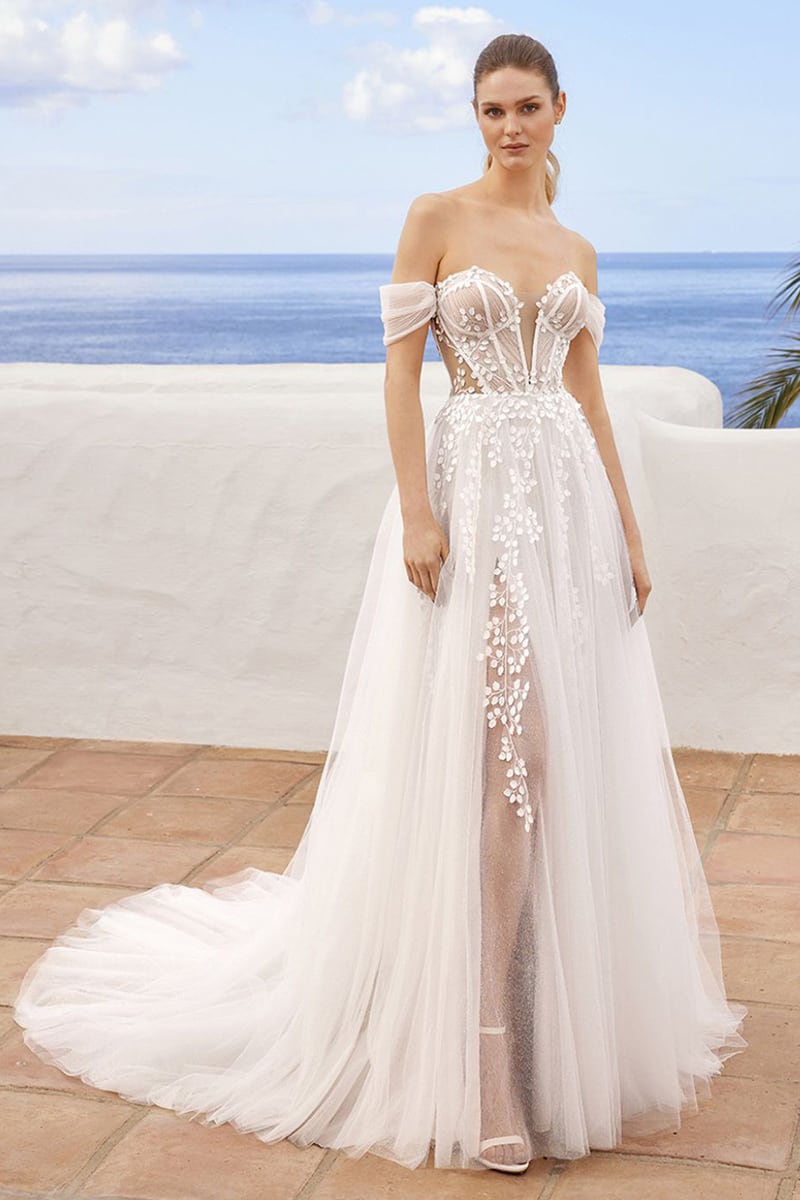 Fairytale Romance Off-the-Shoulder Wedding Dress | Jewelclues #color_ivory