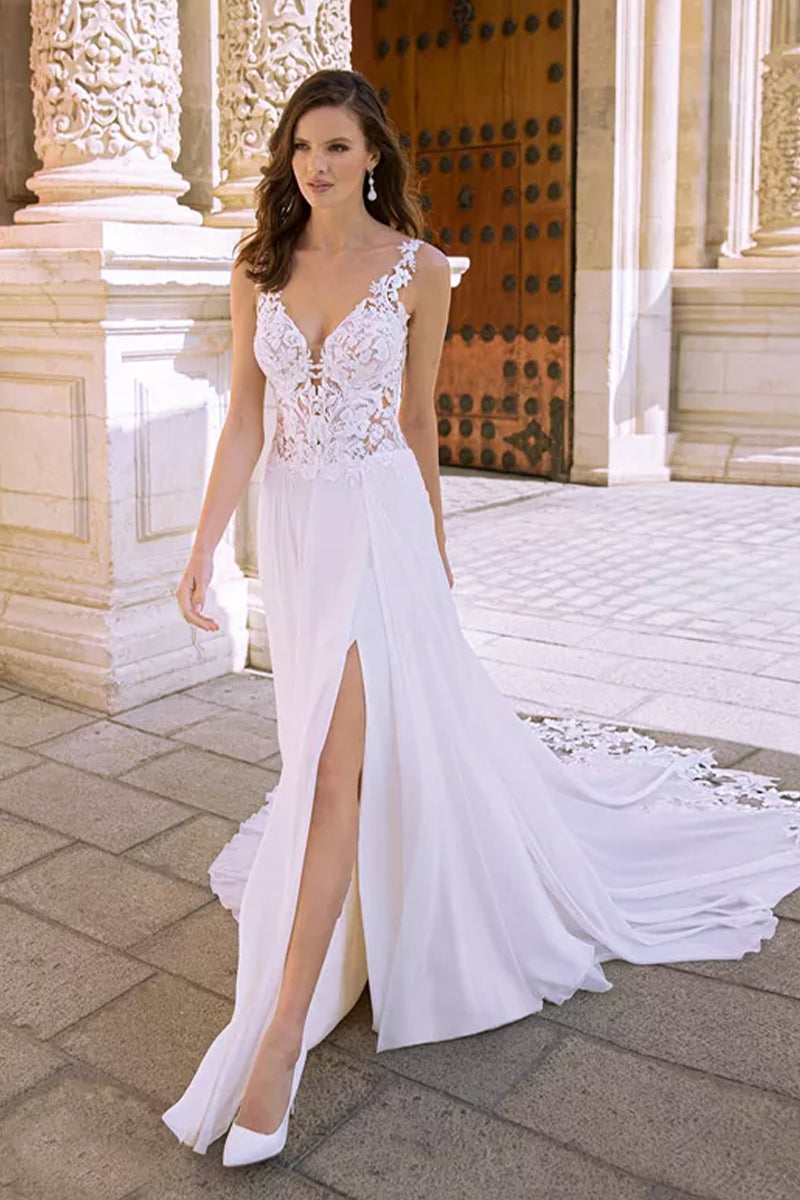 Fantastical Romance A-line Wedding Dress | Jewelclues | #color_white
