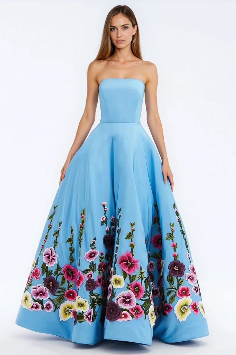 Fleur of Dreams Floral Lace Applique Maxi Dress | Jewelclues