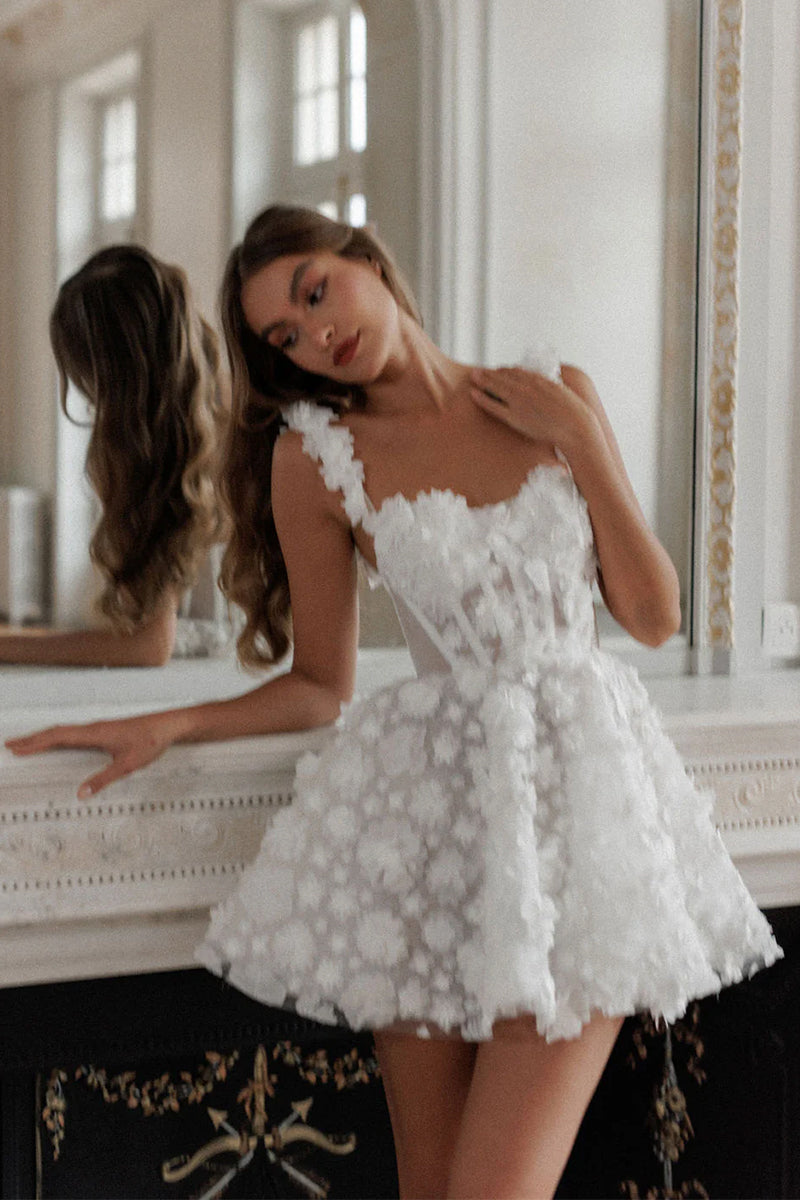 Florence 3D Floral Applique Mini Dress | Jewelclues