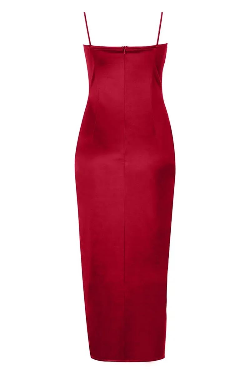 Forever Icon Satin Midi Dress | Jewelclues #color_claret