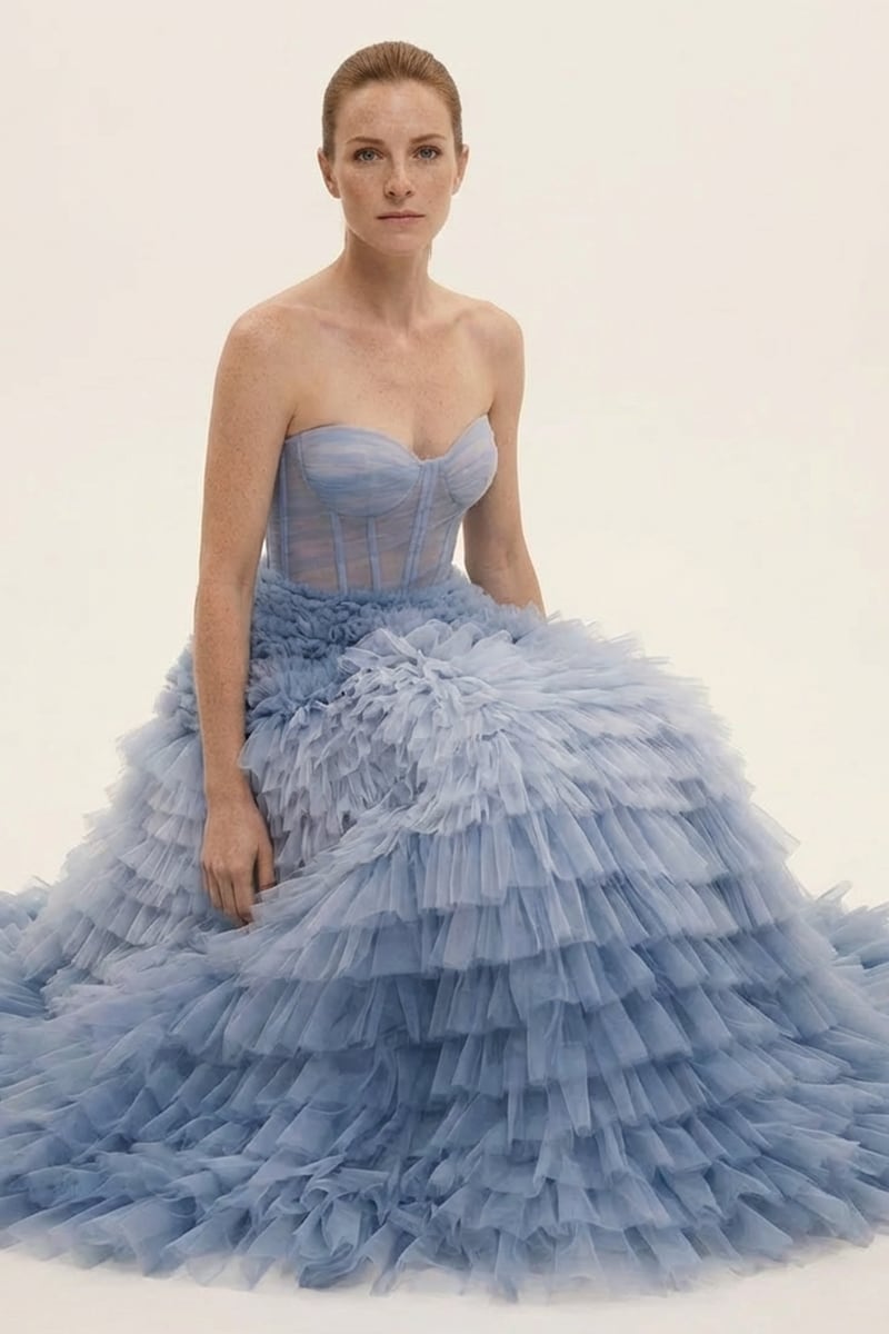 Freyja Frill-Layered Gown | JewelClues