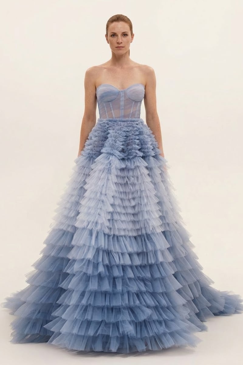 Freyja Frill-Layered Gown | JewelClues