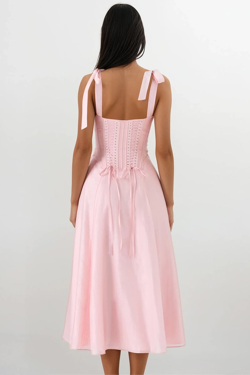 Full Heart Tie-Strap Midi Dress | Jewelclues