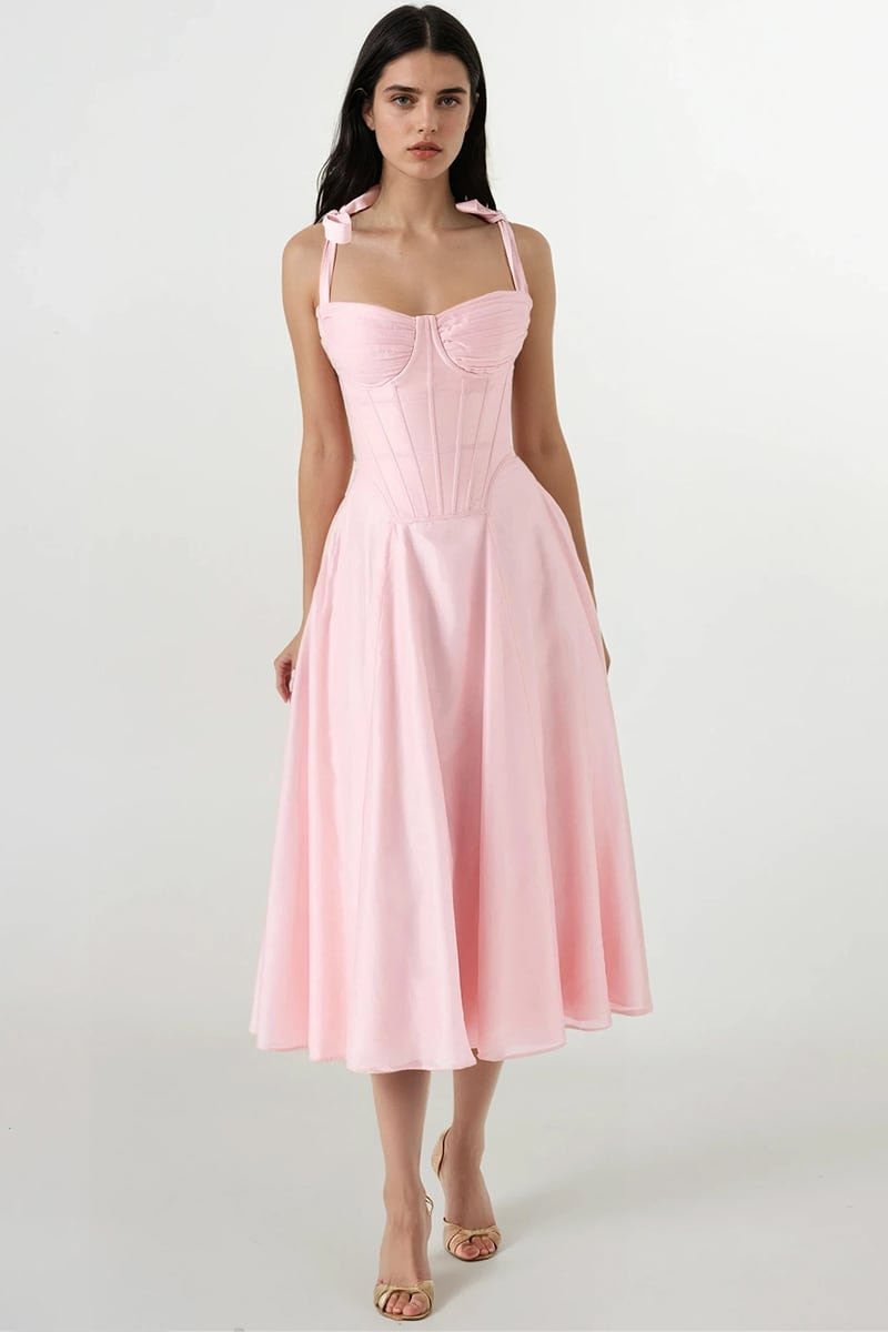 Full Heart Tie-Strap Midi Dress | Jewelclues