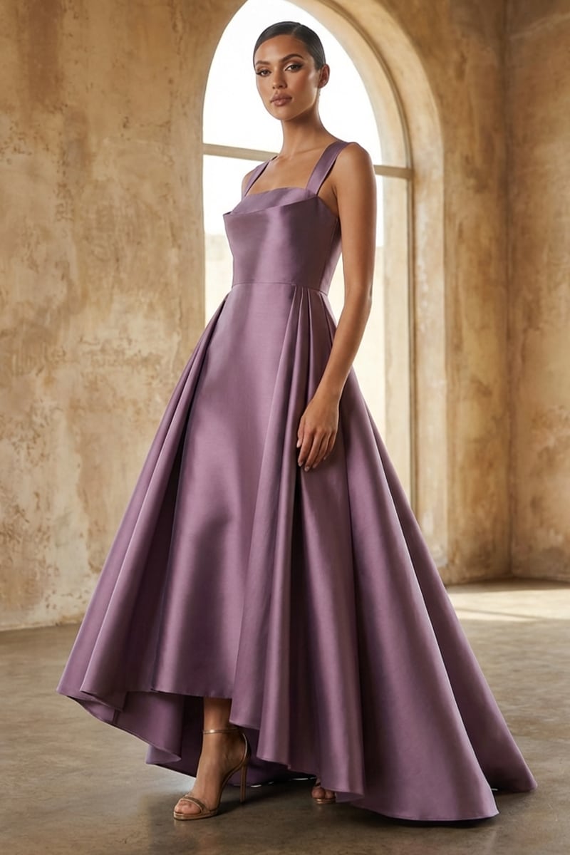 Giselle Draped Mikado Satin Gown | JewelClues #color_lavender