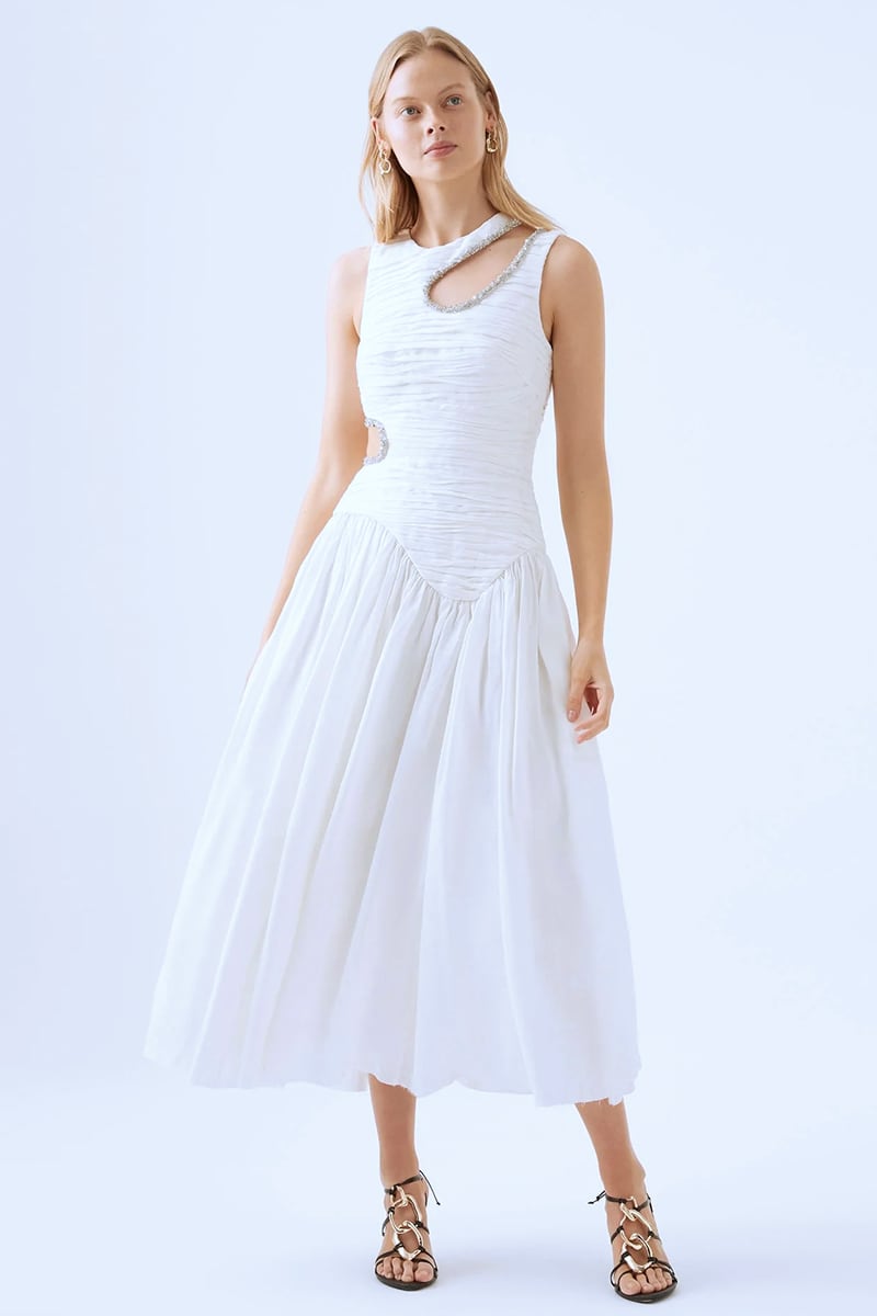 Glamorous Ways Cutout Midi Dress | Jewelclues #color_white