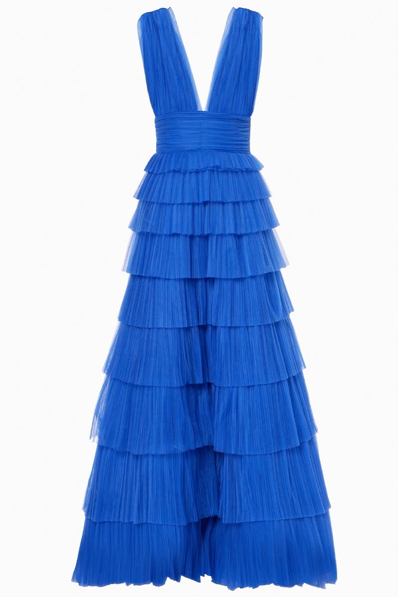 Gorgeous Blue Tiered Maxi Dress | Jewelclues