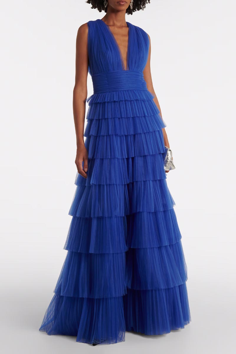Gorgeous Blue Tiered Maxi Dress | Jewelclues