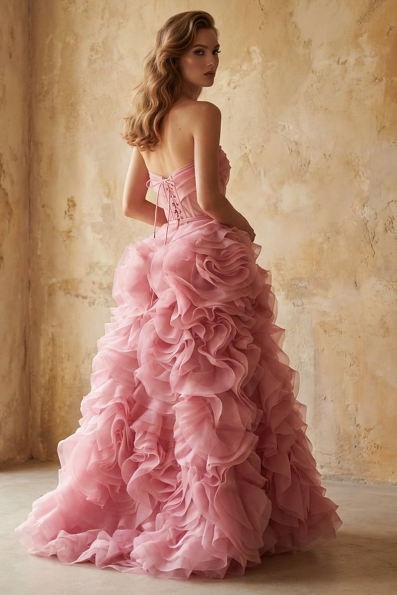 Harper Pink Strapless Maxi Dress | Jewelclues