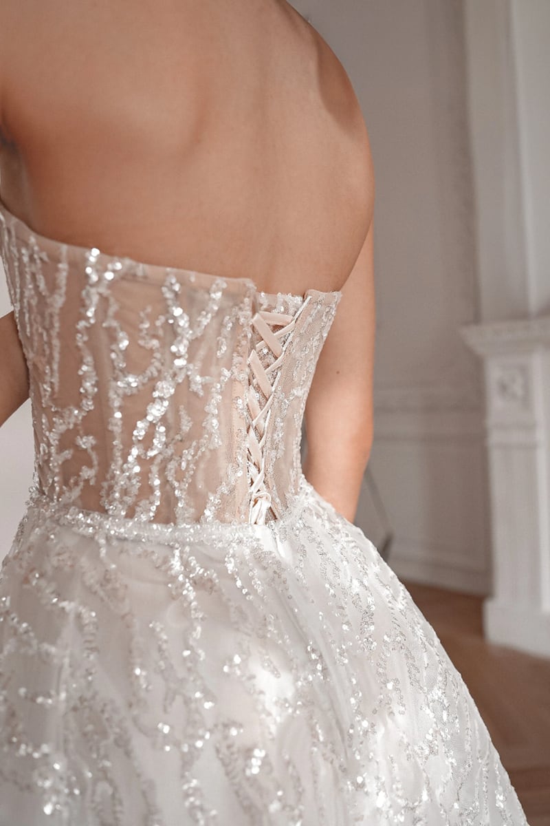 Iskra Sequin Strapless Midi Dress | JewelClues