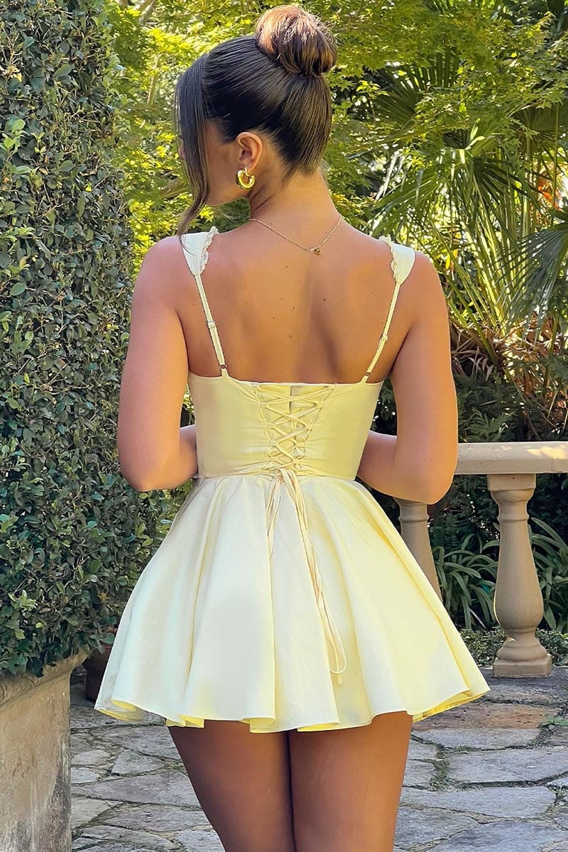 Isla Tie-Back Summer Mini Dress | Jewelclues #color_buttermilk
