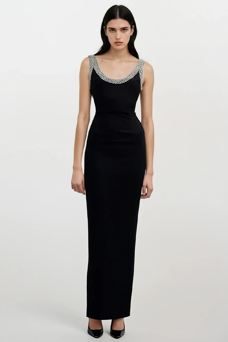 Isolde Crystal-Embellished Bodycon Gown | Jewelclues