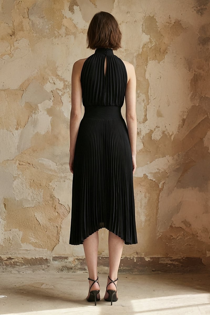 Joanne Pleated Satin Midi Dress | JewelClues